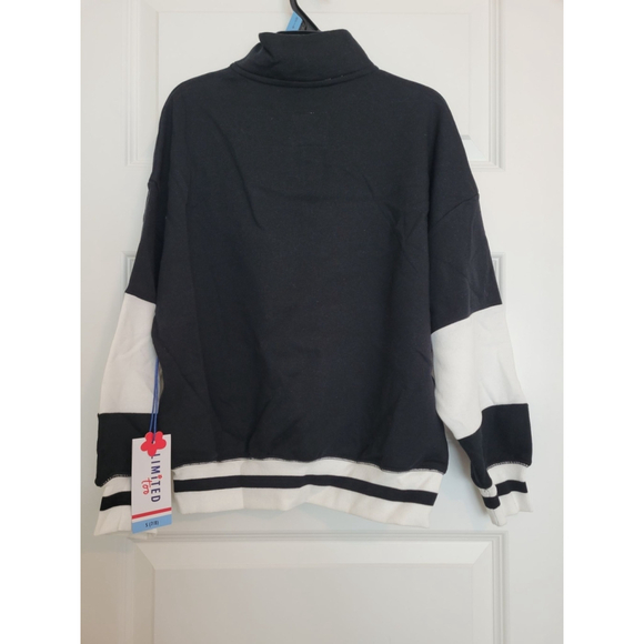 Girls Limited Too Sweatshirt Size S 7/8 Black & White Pullover 1/4 ZIP Paris NWT - Picture 2 of 4